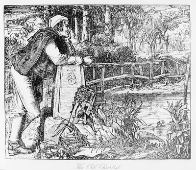 El viejo cartista, grabado por Sandys, 1909 de English School
